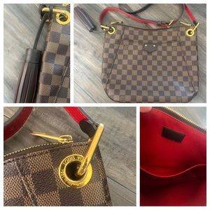 LOUIS VUITTON
Damier Ebene South Bank Besace cross body bag with tassel